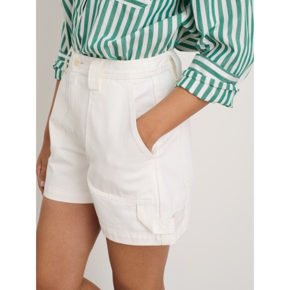 Alex Mill Phoebe Shorts in White Denim Size 10 - Picture 2 of 7